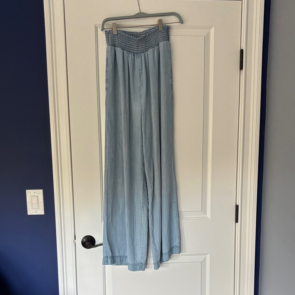 Light Blue Wide-Leg Pants